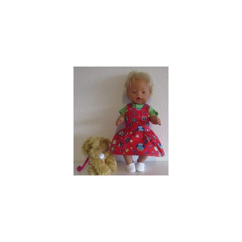 tuinrok rood uilen baby born 43cm