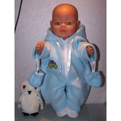 winterpak blauw met tractor baby born 43cm