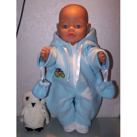 winterpak blauw met tractor baby born 43cm