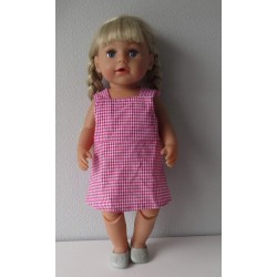 tuinrok roze geruit baby born 43cm