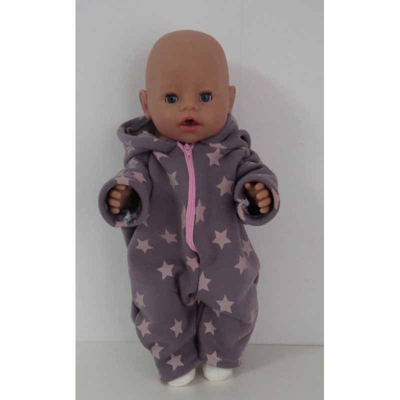 winterpak grijs met sterren roze baby born 43cm