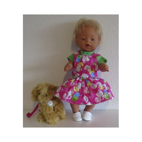 tuinrok hello kitty hard roze baby born 43cm