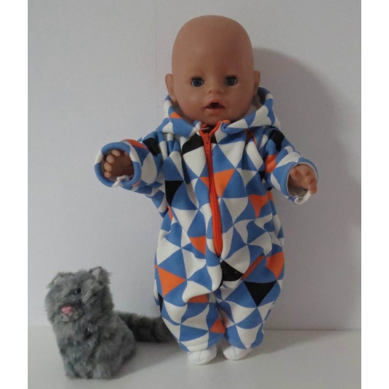 winterpak blauw met oranje baby born 43cm