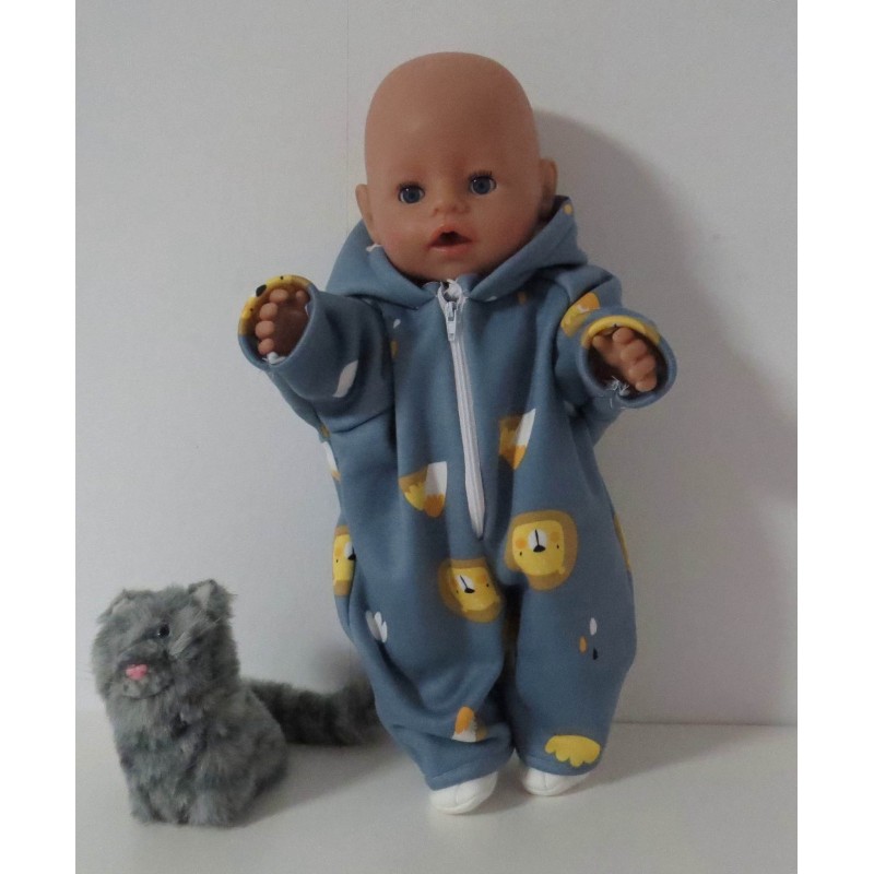 winterpak blauw leeuwen baby born 43cm
