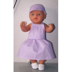 tuinrok lila stippen baby born 43cm