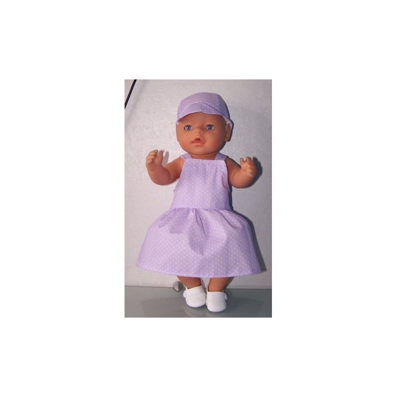 tuinrok lila stippen baby born 43cm