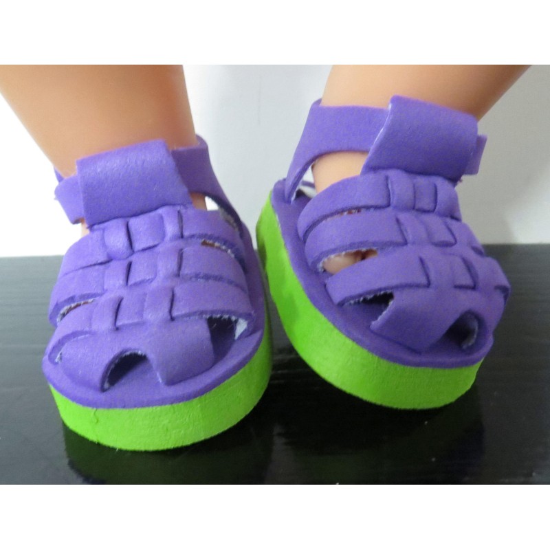 sandalen paars met groen  baby born 43cm