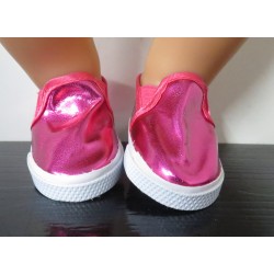 matalic schoentjes hard roze baby born 43cm