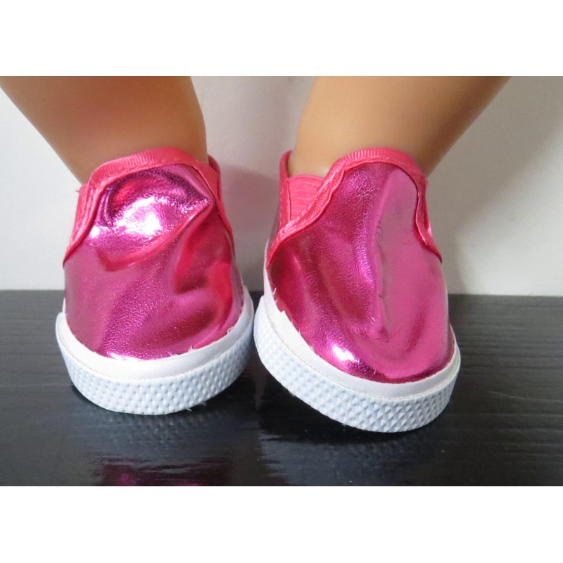 matalic schoentjes hard roze baby born 43cm