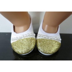 trouwschoentjes met goud baby born 43cm