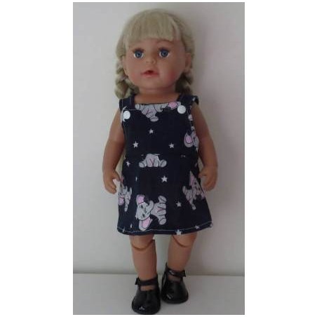 tuinrok donker blauw olifanten baby born 43cm