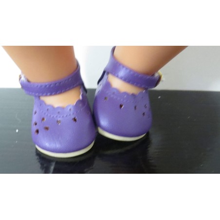 schoentjes paars met hartjes baby born 43cm