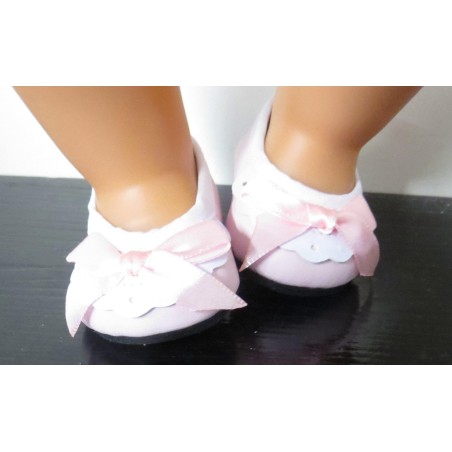 schoentjes roze met wit baby born 43cm