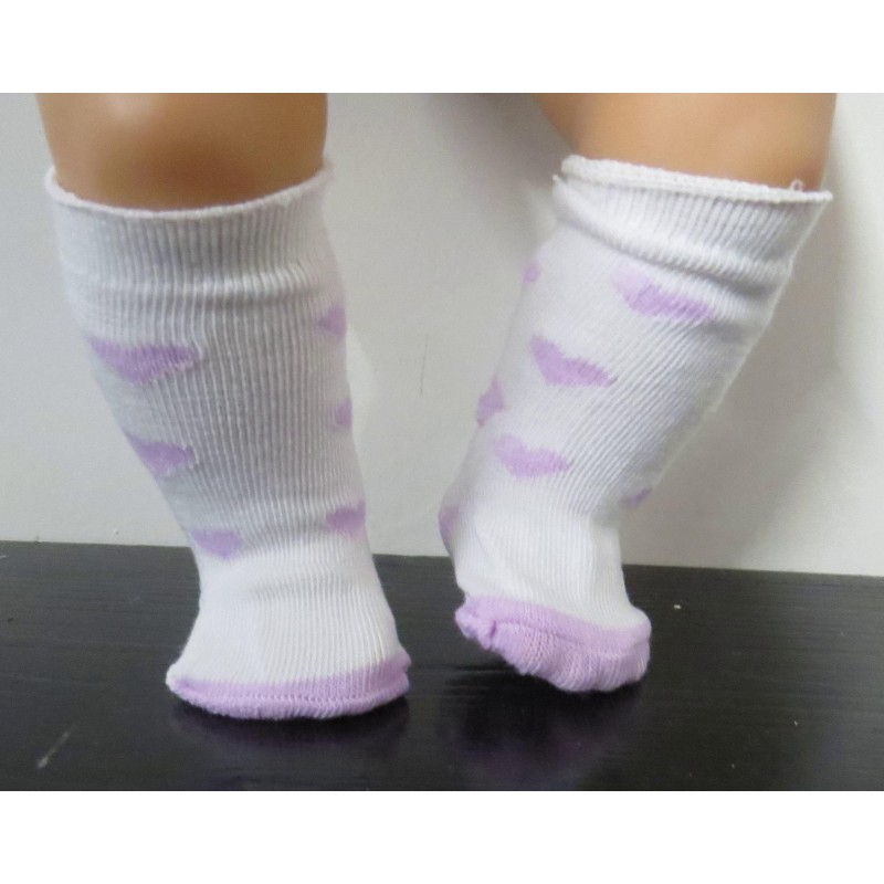 sokjes met lila hartjes baby born 43cm