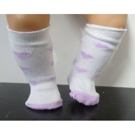 sokjes met lila hartjes baby born 43cm