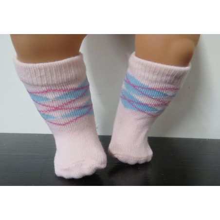 sokjes roze geruit baby born 43cm