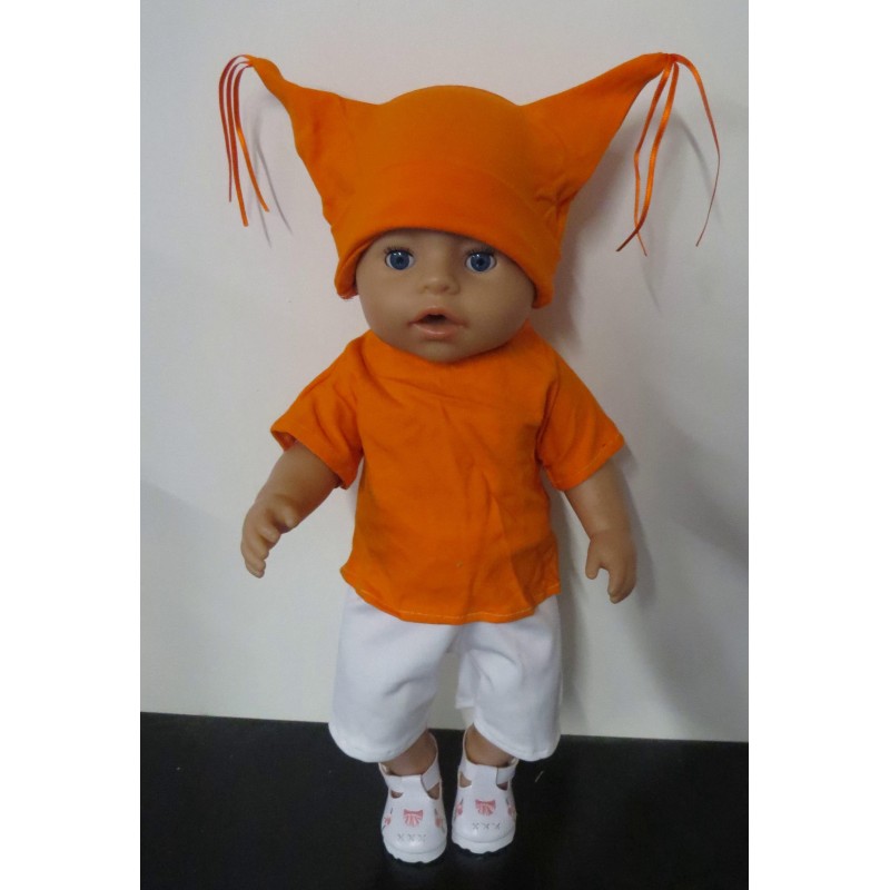 supporters setje oranje  baby born 43cm