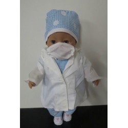 dokters set blauw geruit baby born 43cm