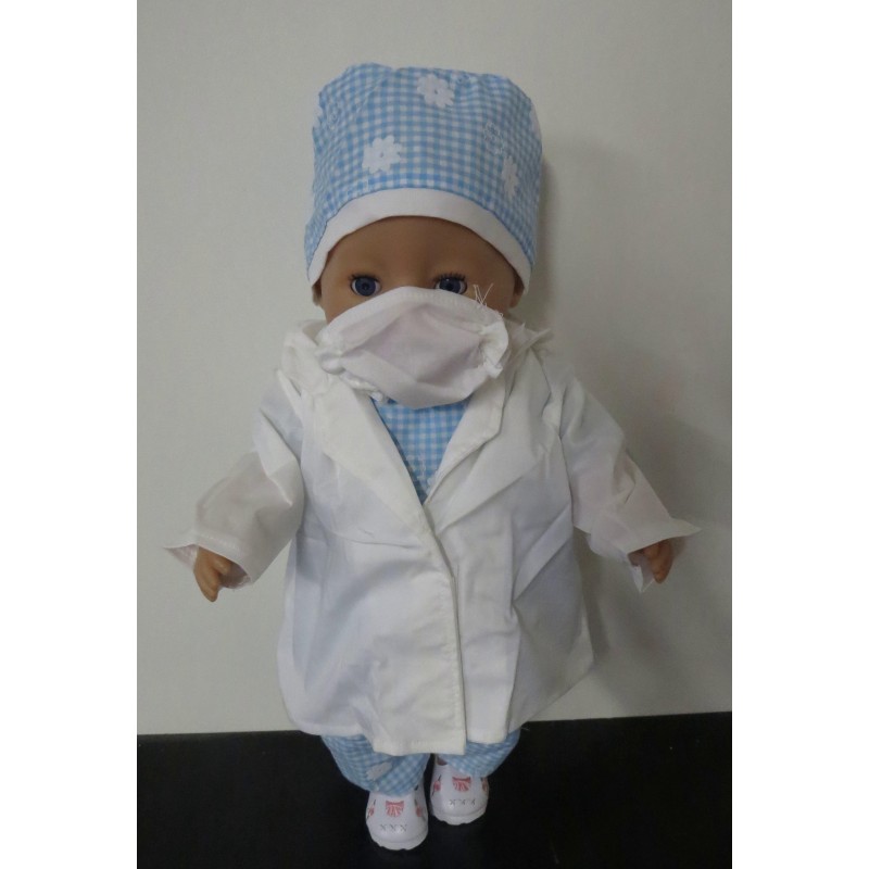 dokters set blauw geruit baby born 43cm