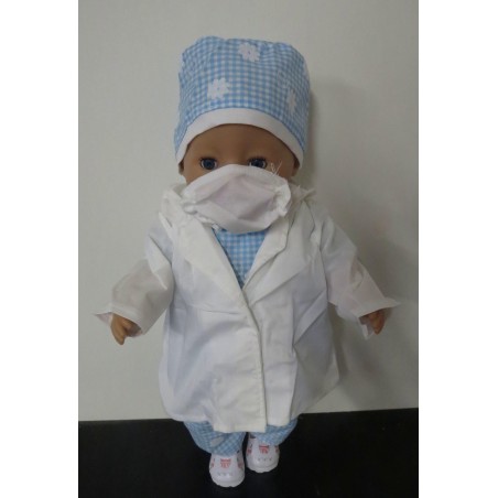 dokters set blauw geruit baby born 43cm
