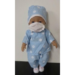 dokters set blauw geruit baby born 43cm