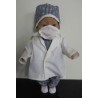 dokters set donker blauw geruit baby born 43cm