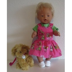 tuinrok roze meisje baby born 43cm