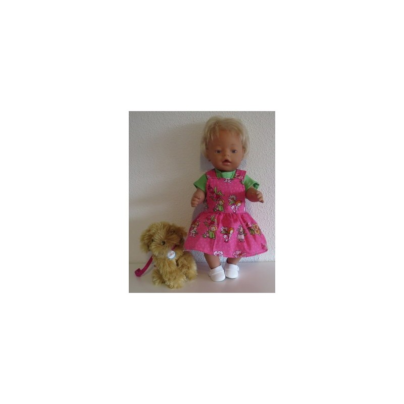 tuinrok roze meisje baby born 43cm