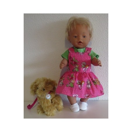 tuinrok roze meisje baby born 43cm