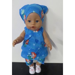 zomerjurk diesney ariel klein  baby born 43cm