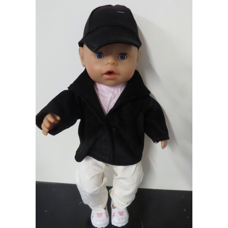 paardrijd set met roze baby born 43cm