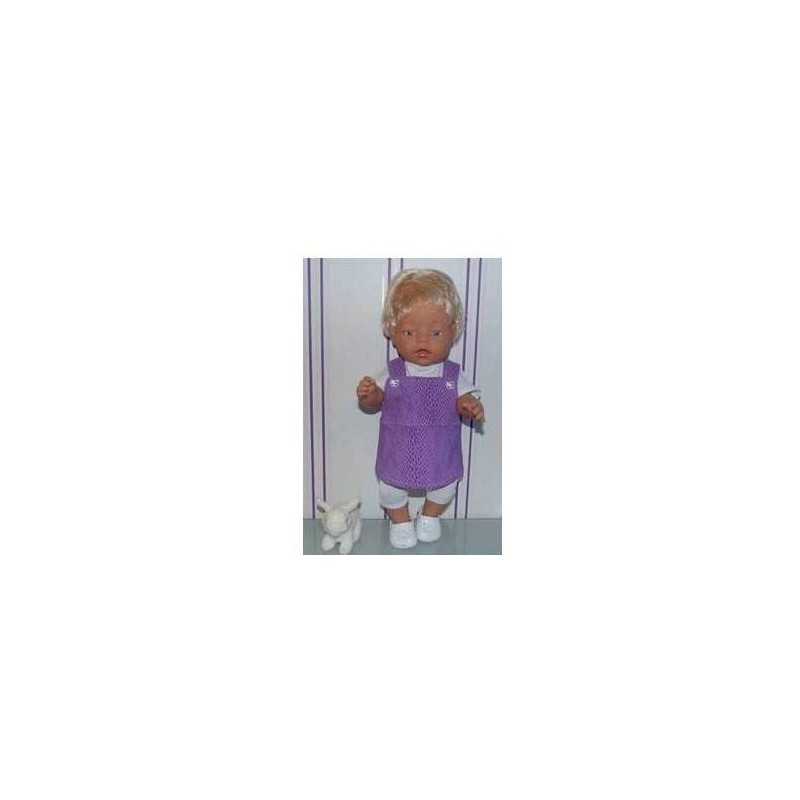 tuinrok lila slangen print baby born 43cm