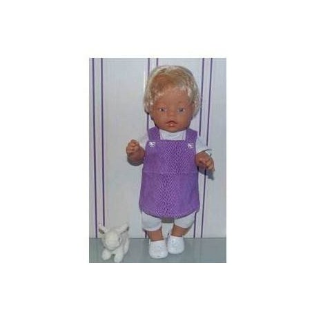 tuinrok lila slangen print baby born 43cm