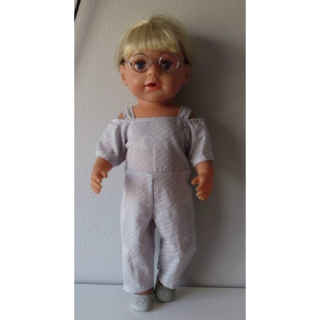 jumpsuit grijs vlinders baby born 43cm