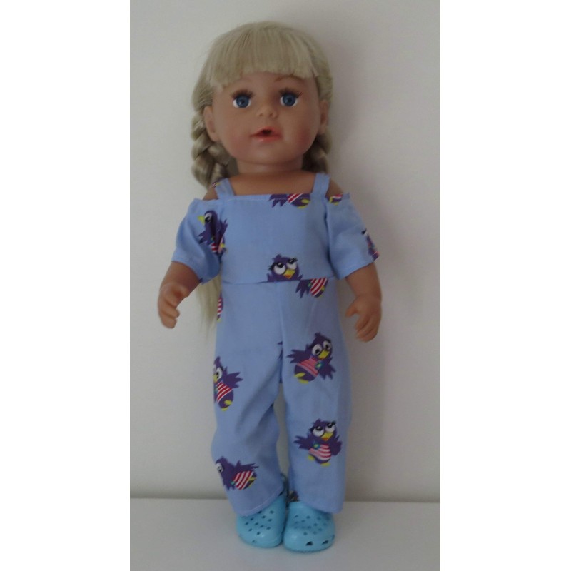 jumpsuit blauw jet baby born 43cm