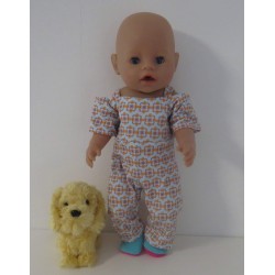 jumpsuit blauw bloemen baby born 43cm