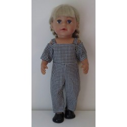 jumpsuit zwart geruit baby born 43cm