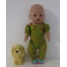 jumpsuit groen sterren roze baby born 43cm
