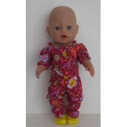 jumpsuit rood snoepjes baby born 43cm
