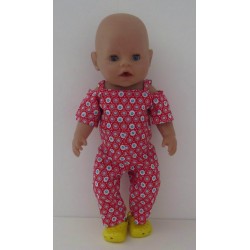jumpsuit rood baby born 43cm