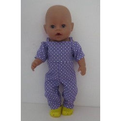 jumpsuit lila stippen baby born 43cm
