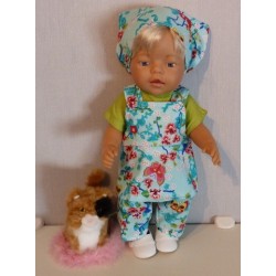 tuinrok setje hippe vlinders blauw baby born 43cm