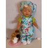 tuinrok setje hippe vlinders blauw baby born 43cm
