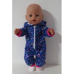 huispak blauw hartjes baby born 43cm