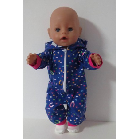 huispak blauw hartjes baby born 43cm