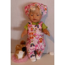 tuinrok setje hippe vlinders roze baby born 43cm