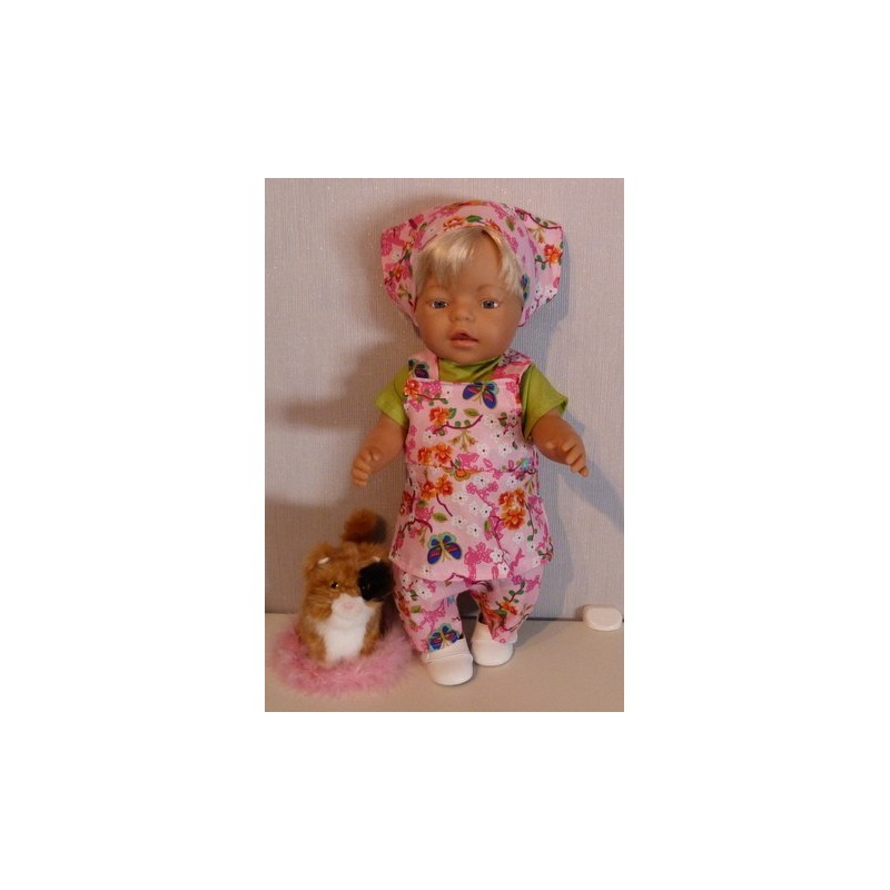 tuinrok setje hippe vlinders roze baby born 43cm