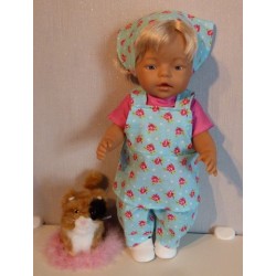 tuinrok setje blauw rozen baby born 43cm