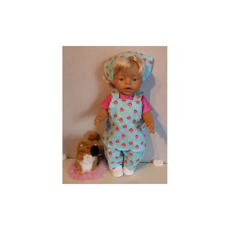 tuinrok setje blauw rozen baby born 43cm