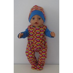 babypak set regenbood  baby born 43cm